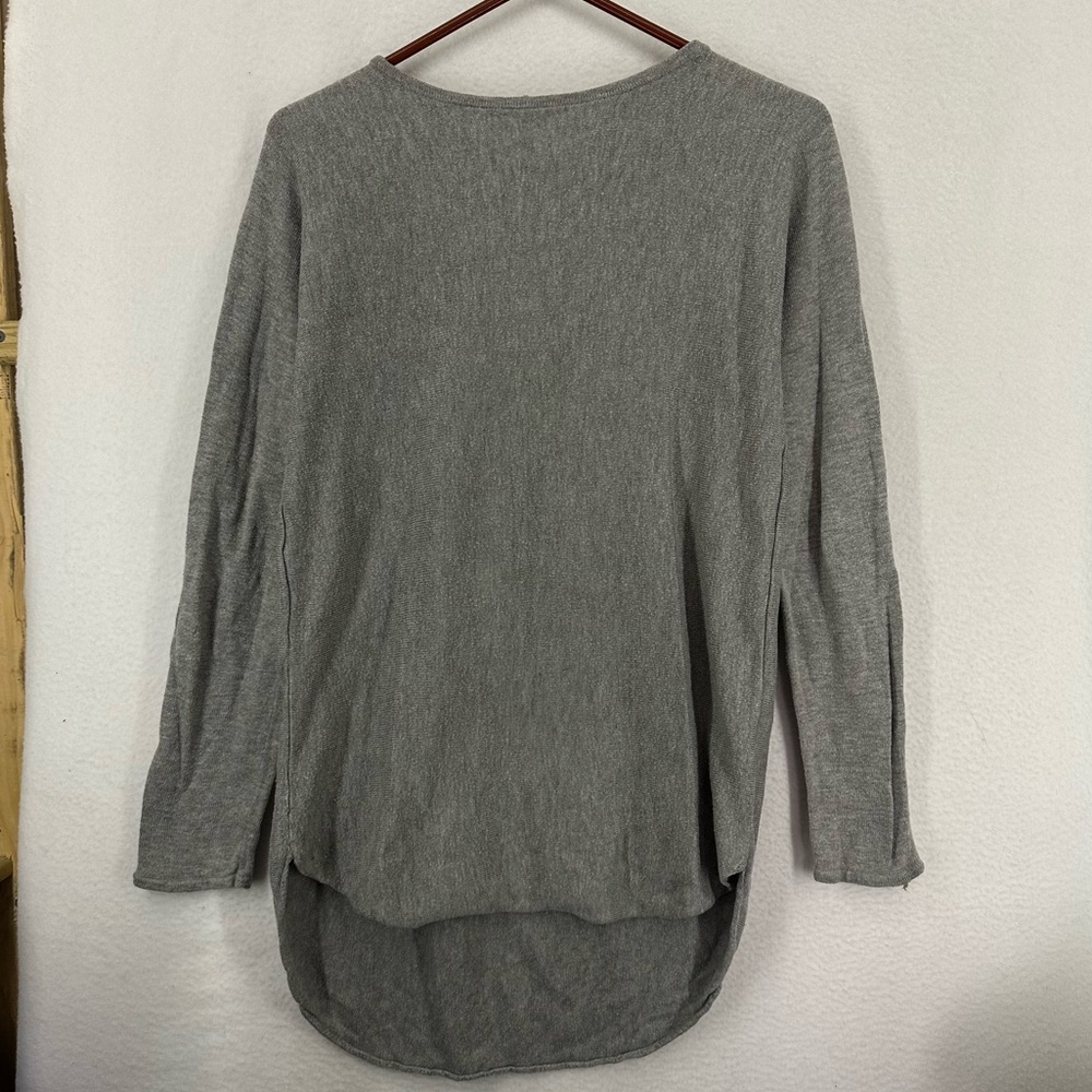 Joan Vass Studio Long Sleeve Round Neck Sweater Womens Small Grey